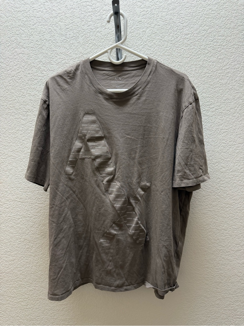 Armani Exchange Taupe Short-Sleeve Crewneck T-Shirt